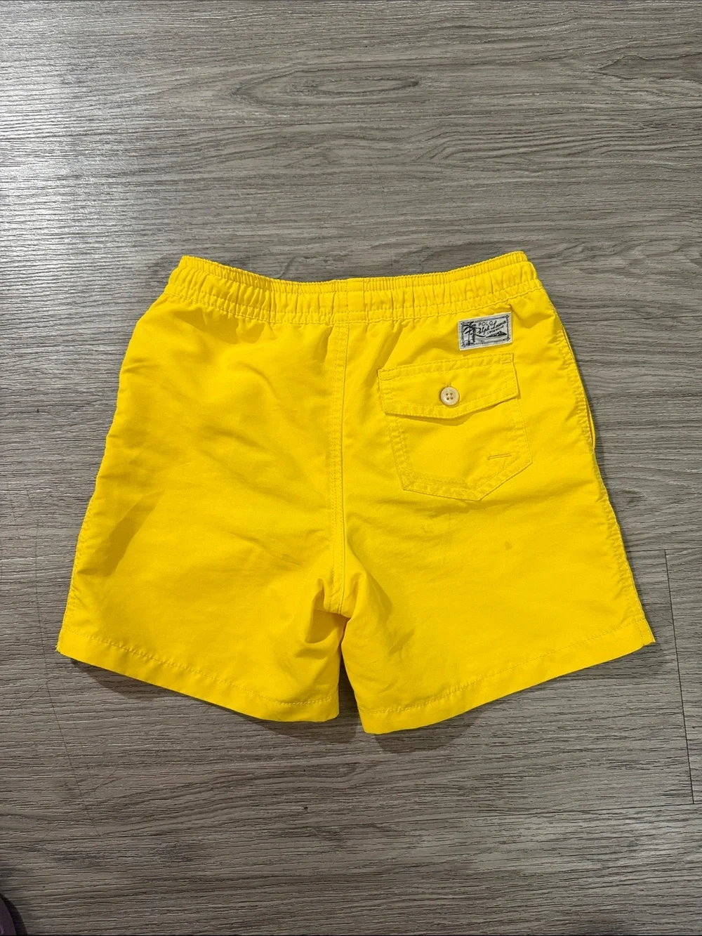 Polo by Ralph Lauren Yellow Kids Swim Trunks with Navy Pony